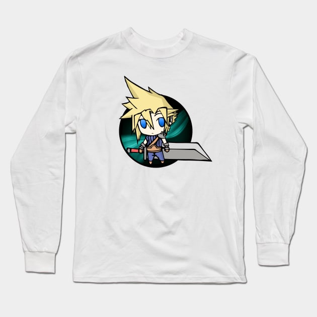 Cloud Strife Chibi Mako Long Sleeve T-Shirt by gallo178